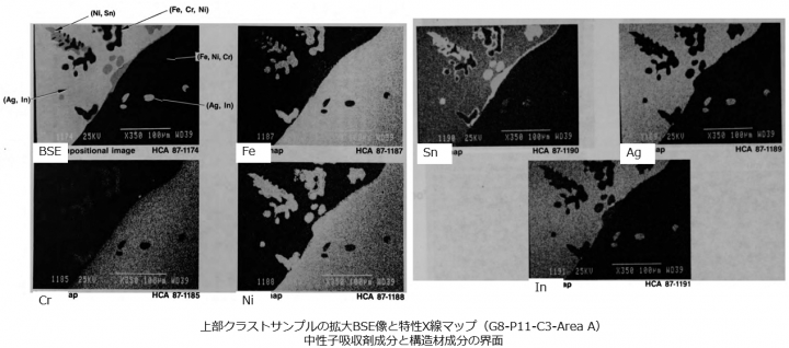 図７(b) 上部クラストサンプルの相境界での特性X線マップ [2]