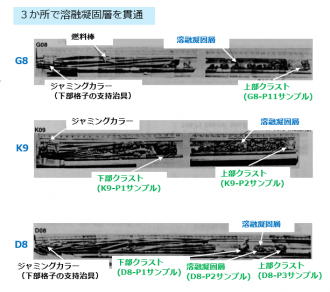 図２(a)　炉心中央から採集されたボーリングサンプルの外観 [2]