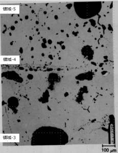 図22(b)　8E粒子の領域-3～領域-5の拡大金相