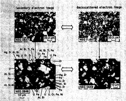 図15　リードスクリューの付着デブリ中で同定された各種の粒子 [7]