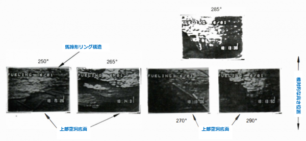 図７(d)　炉心西側（250~290°）の馬蹄形リング構造の様子 [5]