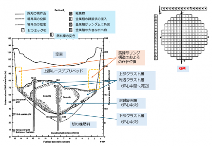 図13(a)　炉心G列でのデブリ堆積状態の推定 [24]