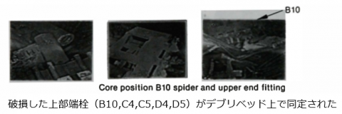 図３(b)　ルースデブリベッド上に崩落していた上部端栓の状態[5]