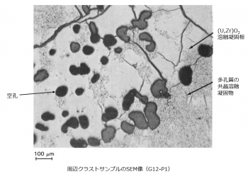 図10(b) 周辺クラスト層デブリ粒子中のセラミック相の拡大金相写真 [2]